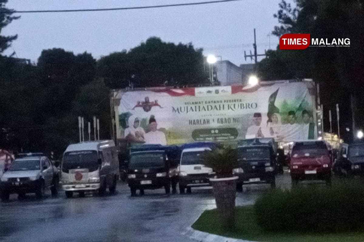 Rombongan Jamaah Mujahadah Kubro 1 Abad NU Kabupaten Malang Dibagi 3 Titik Dropzone