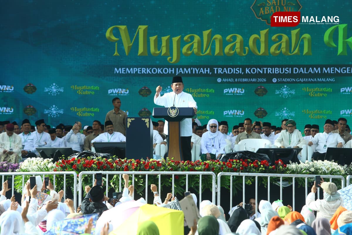 “Boleh Bersaing, tapi Pemimpin Harus Rukun” Pesan Prabowo di 1 Abad NU