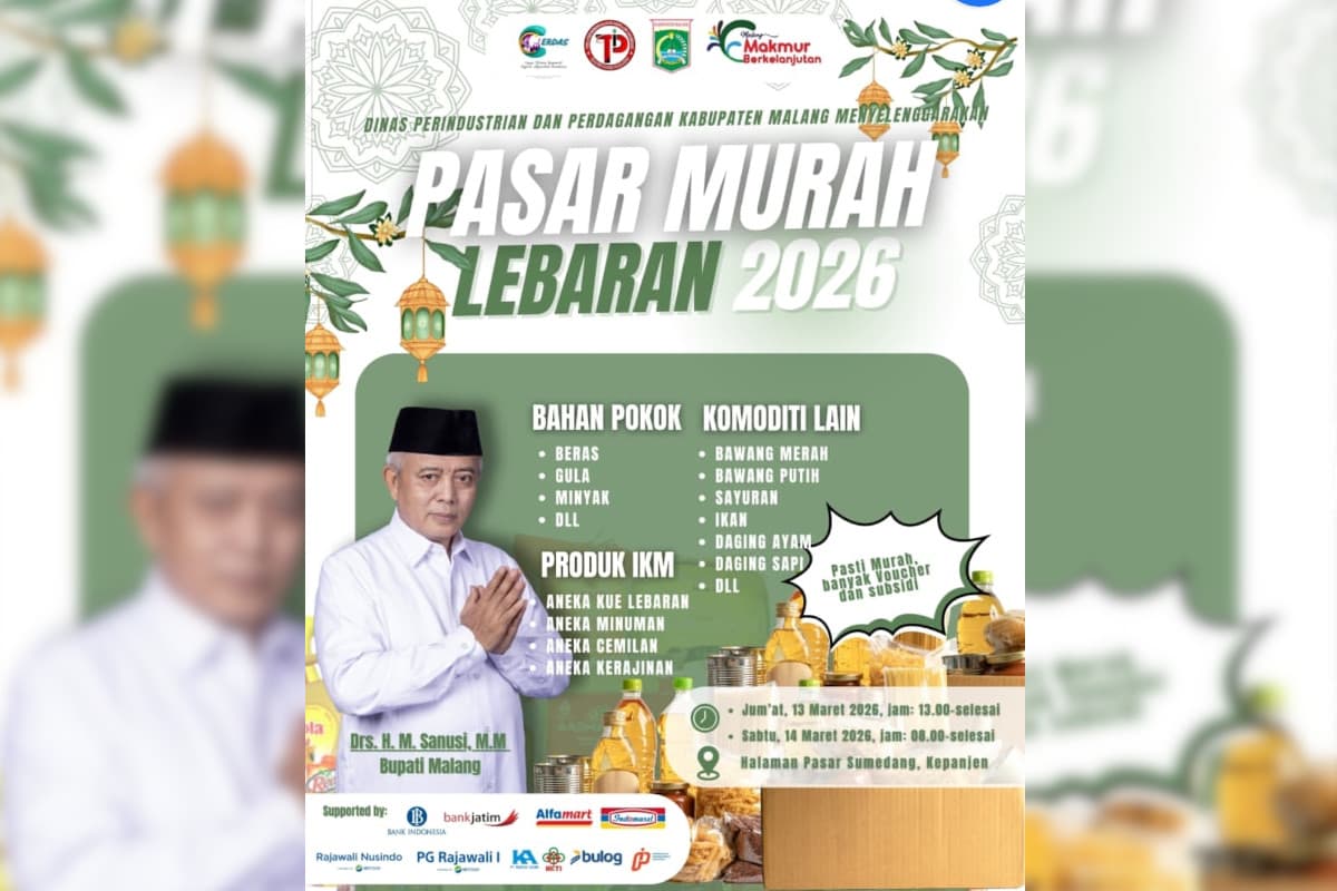 Pemkab Malang Gelar Pasar Murah Lebaran 2026, Bantu Warga Dapatkan Sembako Harga Terjangkau